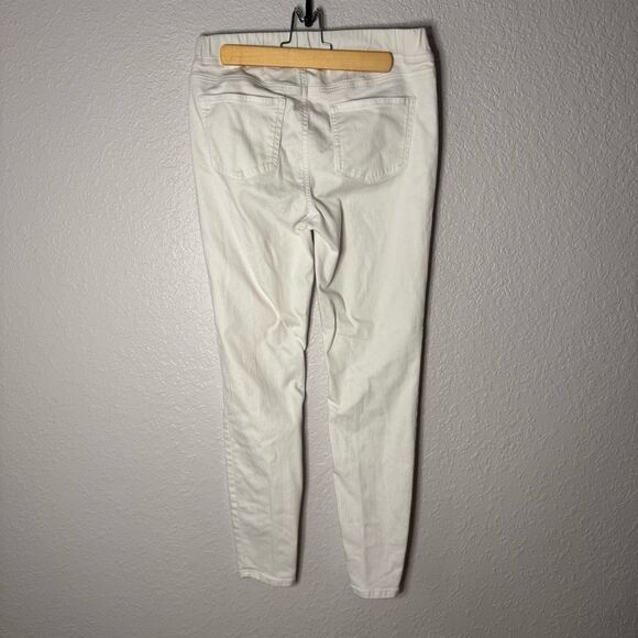 Eileen Fisher White Denim Skinny Jean Pants Pull On Size S Stretch Summer Classy - Picture 8 of 8